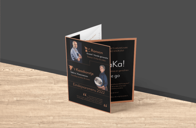 grafisch ontwerp, folder, brochure, slagerij ranson en 't kaaskorstje