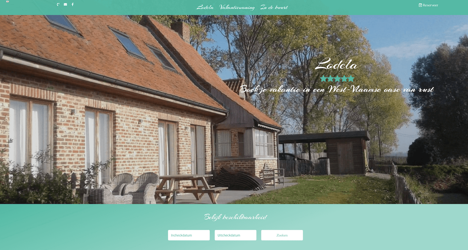 website met boekingssysteem voor vakantiehuizen