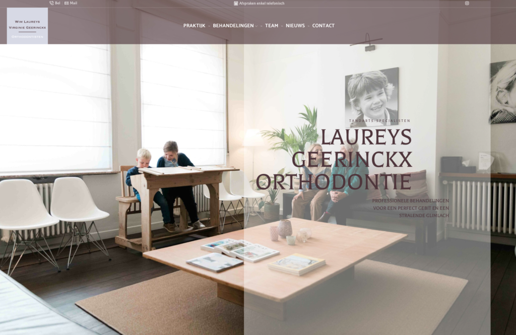 webbureau, website laten maken Brugge, Orthodontie Laureys Geerinckx