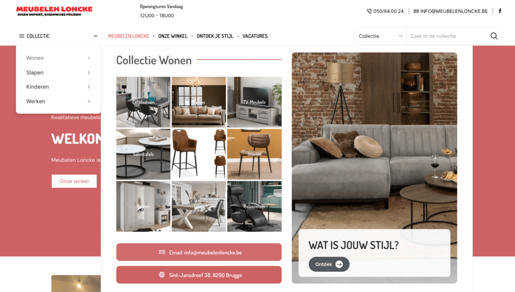 Meubelen Loncke website en webshop op maat - brugge, sint-andries, sint-michiels, sint-kruis, assebroek, sint-jozef, oostkamp, loppem, zedelgem, zuienkerke, zeebrugge, blankenberge, damme, sijsele, Jabbeke, dehaan, wenduine, bredene, oostende
